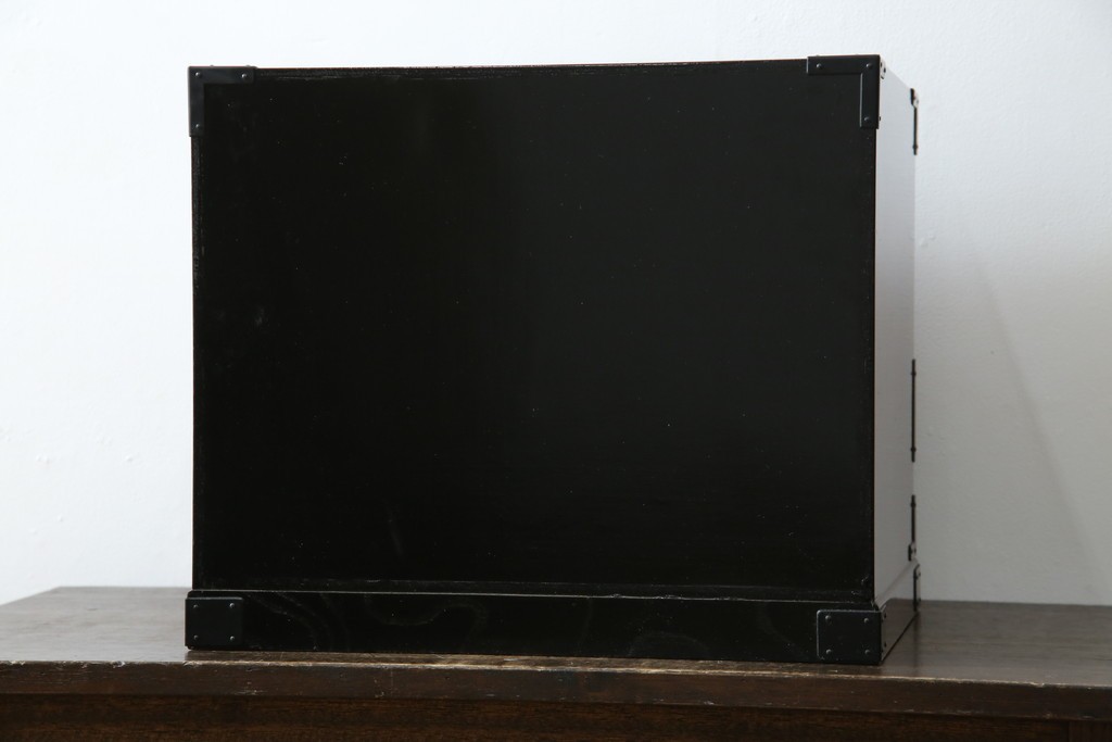 中古　美品　仙台民芸箪笥　力強い杢目と立派な金具が目を引く片開き小引き出し　(R-085224)