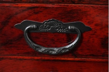 中古　美品　仙台民芸箪笥　力強い杢目と立派な金具が目を引く仙台小箪笥　(R-085224)