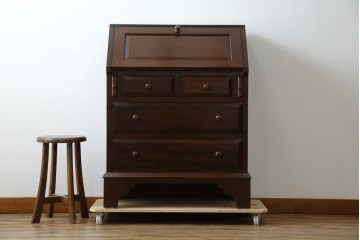 中古　超美品　松本民芸家具　#33A型　コンパクトなライティングビューロー　定価約40万円　(R-085225)