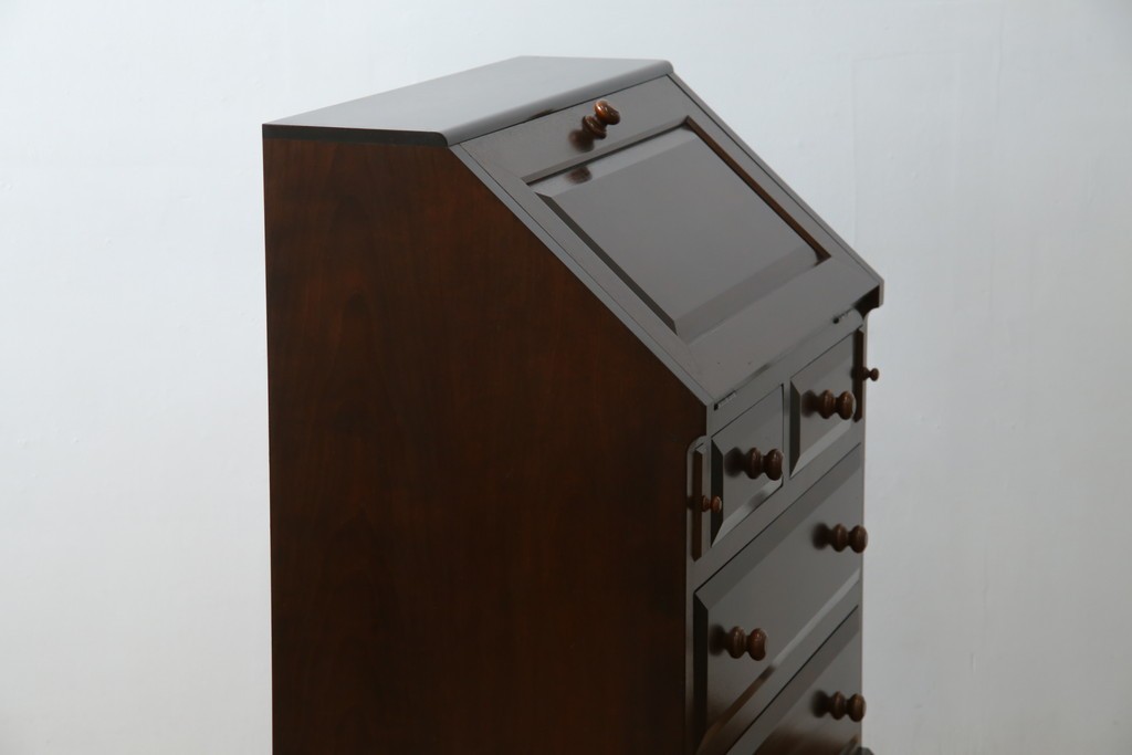 中古　超美品　松本民芸家具　#33A型　コンパクトなライティングビューロー　定価約40万円　(R-085225)