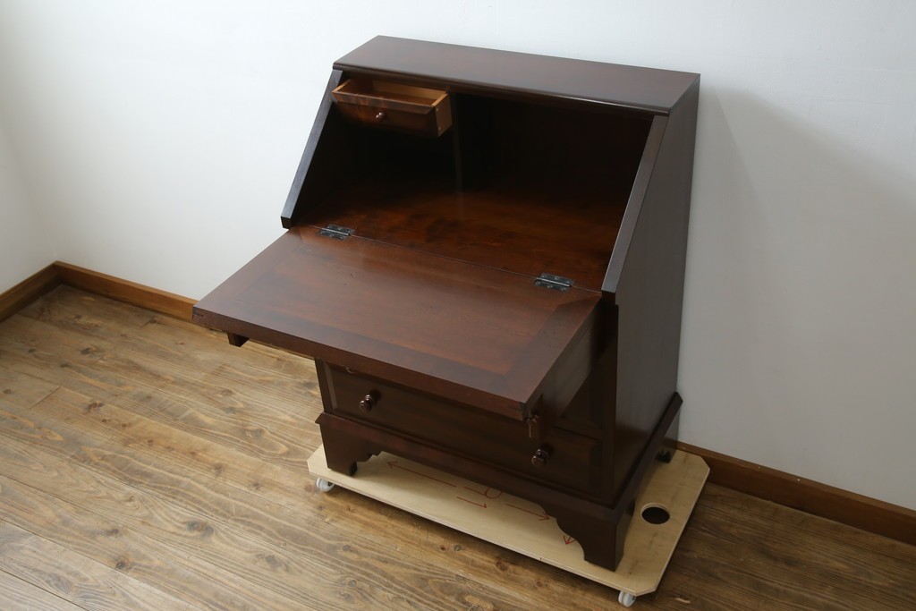 中古　超美品　松本民芸家具　#33A型　コンパクトなライティングビューロー　定価約40万円　(R-085225)