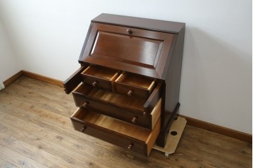 中古　超美品　松本民芸家具　#33A型　コンパクトなライティングビューロー　定価約40万円　(R-085225)