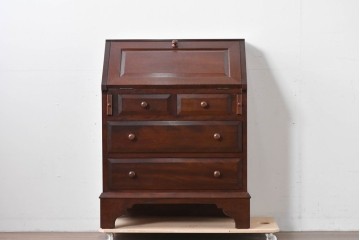 中古　超美品　松本民芸家具　#33A型　クラシカルな雰囲気漂うコンパクトなライティングビューロー　定価約40万円相当　(R-085225)