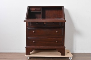 中古　超美品　松本民芸家具　#33A型　クラシカルな雰囲気漂うコンパクトなライティングビューロー　定価約40万円相当　(R-085225)