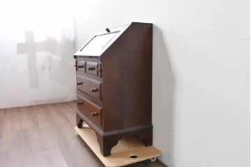 中古　超美品　松本民芸家具　#33A型　クラシカルな雰囲気漂うコンパクトなライティングビューロー　定価約40万円相当　(R-085225)