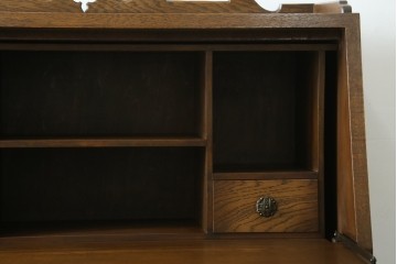 中古　美品!!　永田良介商店　前面の幾何学模様が特徴的なライティングビューロー　定価約54万円　(R-085226)