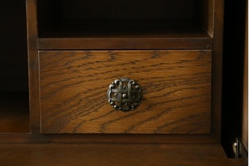 中古　美品!!　永田良介商店　前面の幾何学模様が特徴的なライティングビューロー　定価約54万円　(R-085226)
