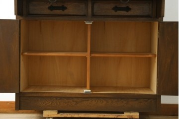 中古　美品!!　永田良介商店　前面の幾何学模様が特徴的なライティングビューロー　定価約54万円　(R-085226)