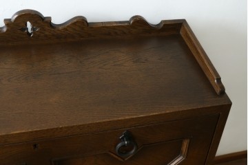 中古　美品!!　永田良介商店　前面の幾何学模様が特徴的なライティングビューロー　定価約54万円　(R-085226)