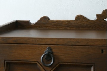 中古　美品!!　永田良介商店　前面の幾何学模様が特徴的なライティングビューロー　定価約54万円　(R-085226)