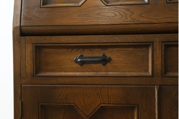 中古　美品!!　永田良介商店　前面の幾何学模様が特徴的なライティングビューロー　定価約54万円　(R-085226)