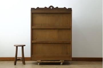 中古　美品!!　永田良介商店　前面の幾何学模様が特徴的なライティングビューロー　定価約54万円　(R-085226)