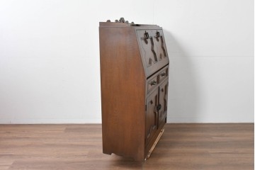 中古　美品!!　永田良介商店製　クラシカルな雰囲気を醸しだすライティングビューロー　定価約54万円相当　(R-085226)