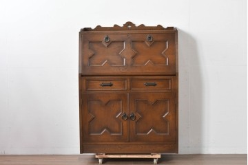 中古　美品!!　永田良介商店製　クラシカルな雰囲気を醸しだすライティングビューロー　定価約54万円相当　(R-085226)