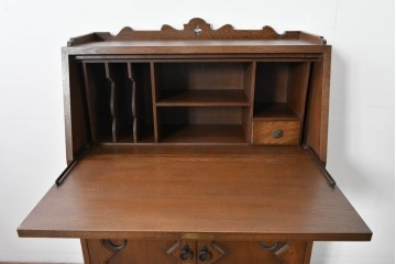 中古　美品!!　永田良介商店製　クラシカルな雰囲気を醸しだすライティングビューロー　定価約54万円相当　(R-085226)