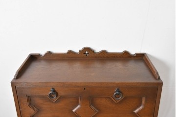 中古　美品!!　永田良介商店製　クラシカルな雰囲気を醸しだすライティングビューロー　定価約54万円相当　(R-085226)