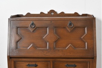 中古　美品!!　永田良介商店製　クラシカルな雰囲気を醸しだすライティングビューロー　定価約54万円相当　(R-085226)