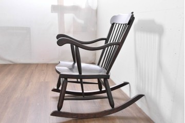 和製ヴィンテージ　希少モデル!!　松本民芸家具　51B型　美しい曲線が魅力のロッキングチェア　定価約18万1千円相当(R-085228)