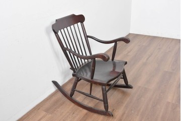 和製ヴィンテージ　希少モデル!!　松本民芸家具　51B型　美しい曲線が魅力のロッキングチェア　定価約18万1千円相当(R-085228)