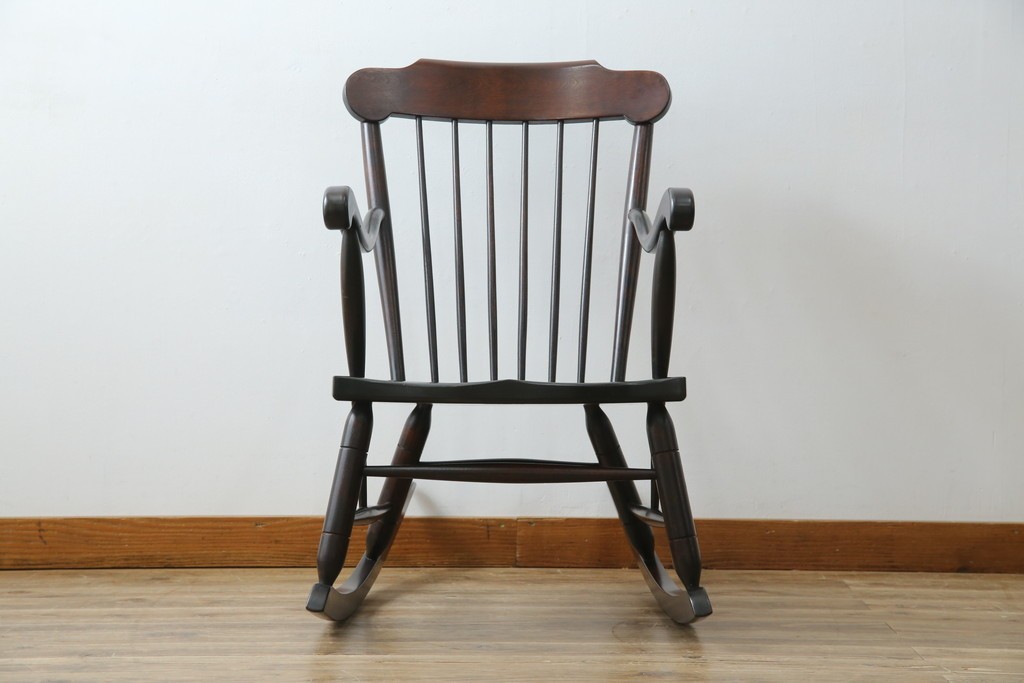 和製ヴィンテージ　希少モデル!!　松本民芸家具　51B型　美しい曲線が魅力のロッキングチェア　定価約18万1千円相当　(R-085228)