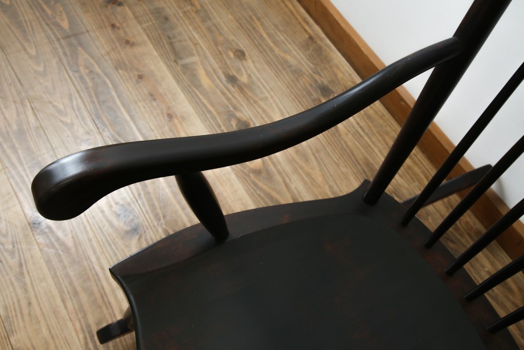 和製ヴィンテージ　希少モデル!!　松本民芸家具　51B型　美しい曲線が魅力のロッキングチェア　定価約18万1千円相当　(R-085228)