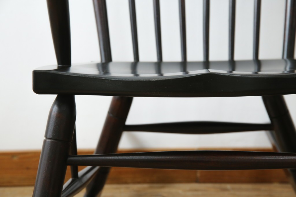 和製ヴィンテージ　希少モデル!!　松本民芸家具　51B型　美しい曲線が魅力のロッキングチェア　定価約18万1千円相当　(R-085228)