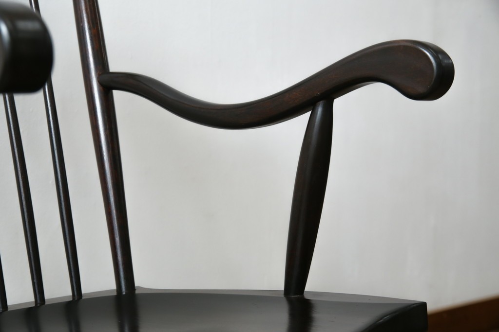 和製ヴィンテージ　希少モデル!!　松本民芸家具　51B型　美しい曲線が魅力のロッキングチェア　定価約18万1千円相当　(R-085228)