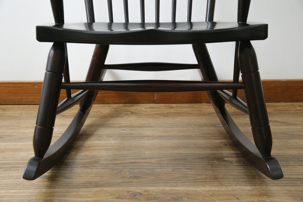 和製ヴィンテージ　希少モデル!!　松本民芸家具　51B型　美しい曲線が魅力のロッキングチェア　定価約18万1千円相当　(R-085228)