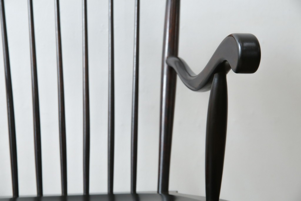 和製ヴィンテージ　希少モデル!!　松本民芸家具　51B型　美しい曲線が魅力のロッキングチェア　定価約18万1千円相当　(R-085228)