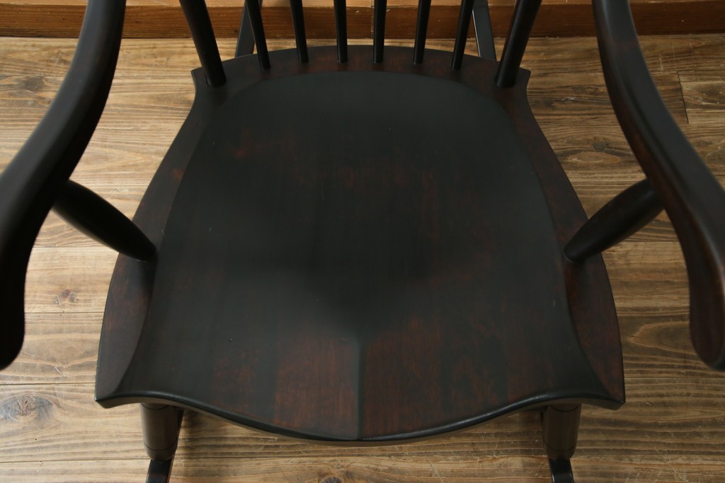 和製ヴィンテージ　希少モデル!!　松本民芸家具　51B型　美しい曲線が魅力のロッキングチェア　定価約18万1千円相当　(R-085228)