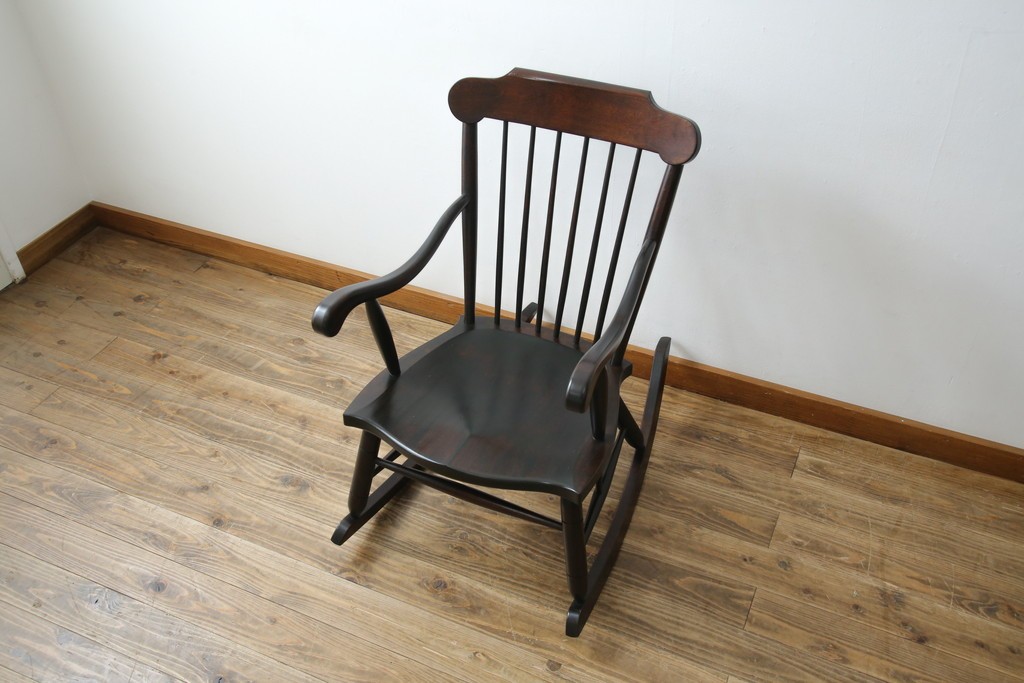 和製ヴィンテージ　希少モデル!!　松本民芸家具　51B型　美しい曲線が魅力のロッキングチェア　定価約18万1千円相当　(R-085228)