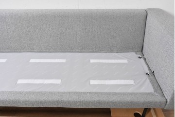 中古　美品　2024年10月購入　エスティック フォルマックス(formax)　サンフェレ(SANFELE)　SFE-35N-BK　便利なトレー付きの3P片肘ソファ(左)とオットマンのセット　定価(セット合計)約51万円　(R-085229)