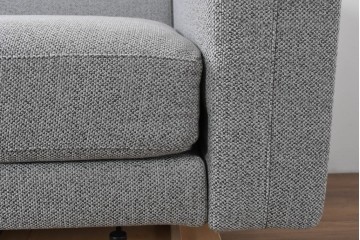 中古　美品　2024年10月購入　エスティック フォルマックス(formax)　サンフェレ(SANFELE)　SFE-35N-BK　便利なトレー付きの3P片肘ソファ(左)とオットマンのセット　定価(セット合計)約51万円　(R-085229)