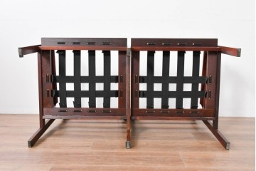 デンマークヴィンテージ　イルム・ヴィッケルソ(ILLUM WIKKELSO)　希少なローズウッド材を使用した本革シートの2人掛けソファ　(R-085230)