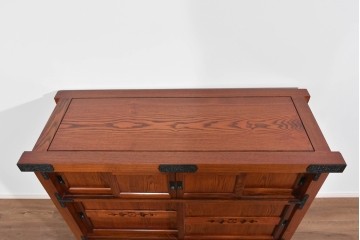 中古　超美品　和の空間に溶け込む上品な佇まいの水屋箪笥サイドボード　(R-085241)