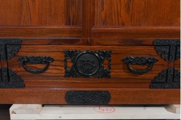 中古　超美品　和の空間に溶け込む上品な佇まいの水屋箪笥サイドボード　(R-085241)