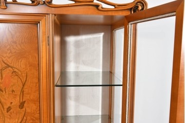 中古　美品　CLイタリア(CLItalia)社　繊細な装飾と優雅な象嵌が美しいキャビネット　定価推定約250万円以上　(R-085242)