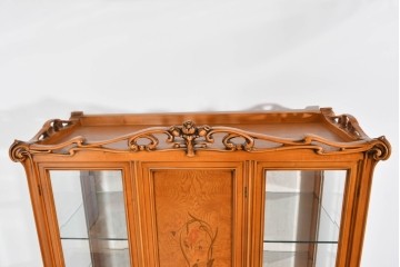 中古　美品　CLイタリア(CLItalia)社　繊細な装飾と優雅な象嵌が美しいキャビネット　定価推定約250万円以上　(R-085242)