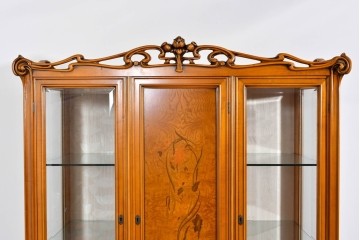 中古　美品　CLイタリア(CLItalia)社　繊細な装飾と優雅な象嵌が美しいキャビネット　定価推定約250万円以上　(R-085242)