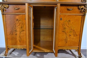 中古　美品　CLイタリア(CLItalia)社　繊細な装飾と優雅な象嵌が美しいキャビネット　定価推定約250万円以上　(R-085242)