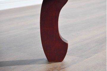 和製アンティーク　細部の意匠にこだわりが光る雅な朱塗りの丸座卓　(R-085245)