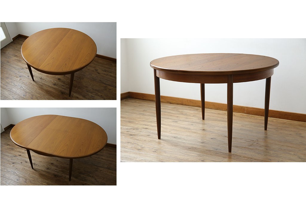 イギリスヴィンテージ　G-PLAN(ジープラン)　Fresco(フレスコ)　洗練された佇まいが魅力のエクステンションテーブル　(R-085247)