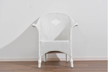 中古　美品　アンティーク家具ショップHandleオリジナル　Lusty's Japan LTD.　LLOYD LOOM(ロイドルーム)　Dessert(デザート)　背もたれの編み模様がアクセントのアームチェア　定価約13万3千円相当　(R-085249)