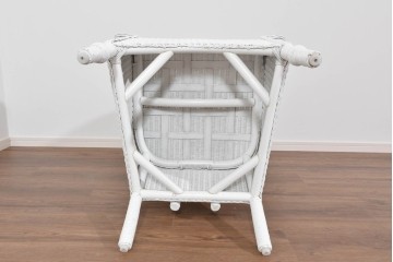 中古　美品　アンティーク家具ショップHandleオリジナル　Lusty's Japan LTD.　LLOYD LOOM(ロイドルーム)　Dessert(デザート)　背もたれの編み模様がアクセントのアームチェア　定価約13万3千円相当　(R-085249)