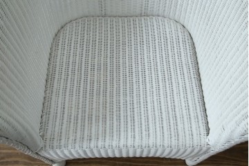 中古　美品　アンティーク家具ショップHandleオリジナル　Lusty's Japan LTD.　LLOYD LOOM(ロイドルーム)　Dessert(デザート)　背もたれの編み模様がアクセントのアームチェア　定価約13万3千円　(R-085249)