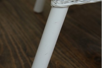 中古　美品　アンティーク家具ショップHandleオリジナル　Lusty's Japan LTD.　LLOYD LOOM(ロイドルーム)　Dinner(ディナー)　優しい白色の編み込みが魅力のアームチェア　定価約13万円　(R-085250)