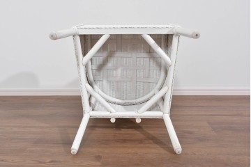 中古　美品　アンティーク家具ショップHandleオリジナル　Lusty's Japan LTD.　LLOYD LOOM(ロイドルーム)　Dinner(ディナー)　優しい白色の編み込みが魅力のアームチェア　定価約13万円相当　(R-085250)