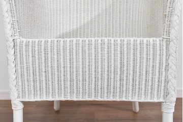 中古　美品　アンティーク家具ショップHandleオリジナル　Lusty's Japan LTD.　LLOYD LOOM(ロイドルーム)　Dinner(ディナー)　優しい白色の編み込みが魅力のアームチェア　定価約13万円相当　(R-085250)