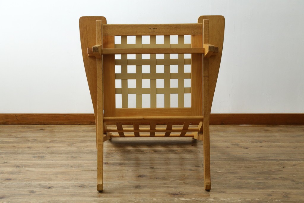 デンマーク家具　GETAMA(ゲタマ)　Hans J Wegner(ハンス・J・ウェグナー)　GE375　オーク材　美しい木肌と端正なフォルムのハイバックチェア　(R-085251)