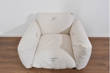 中古　arflex(アルフレックス)　MARENCO(マレンコ)　ふっくらとしたフォルムで座り心地も抜群な麻カバーの1人掛けソファ　(R-085253)